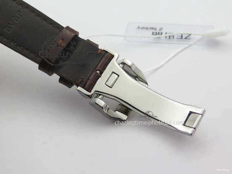 MIROTIME 1219 ModernLook Portuguese IW371445 ZF 1:1 Best Edition SS White Dial Gold Markers On Brown Leather Strap A79350 V 7269